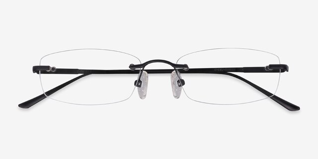 Clem Noir MétalMontures de lunettes de vue d'EyeBuyDirect, Vue Rapprochée