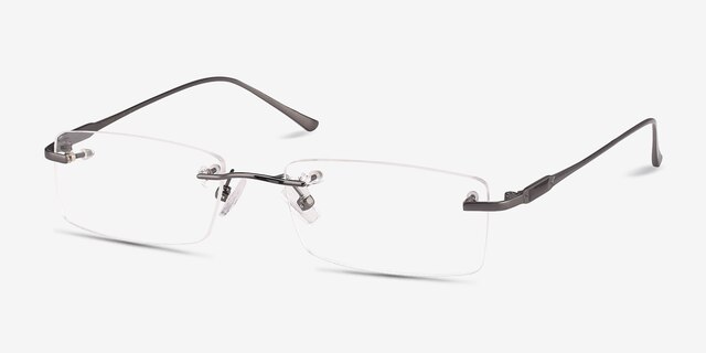 Courtney Gunmetal MetalEyeglass Frames from EyeBuyDirect, Angle View