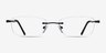 Benson Black MetalEyeglass Frames from EyeBuyDirect, Front View