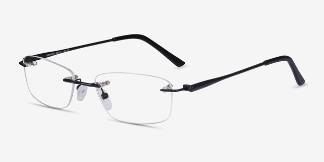 Benson Black MetalEyeglass Frames from EyeBuyDirect, Angle View