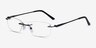 Benson Black MetalEyeglass Frames from EyeBuyDirect, Angle View