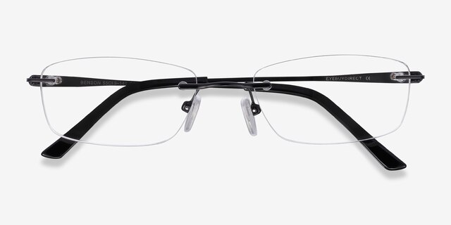 Benson Black MetalEyeglass Frames from EyeBuyDirect, Closed View