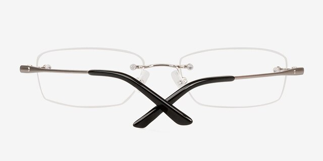 Benson Silver MetalEyeglass Frames from EyeBuyDirect, Closed View