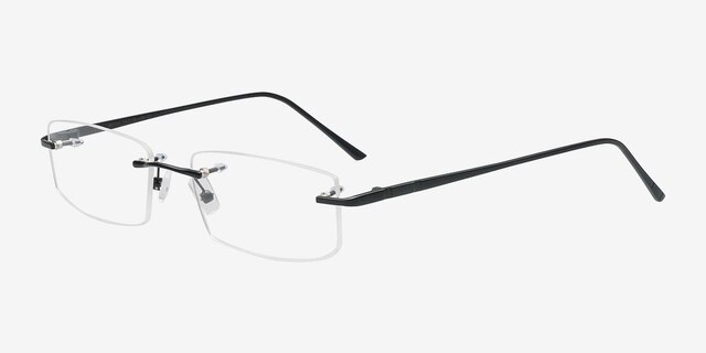 Bentlee Noir MétalMontures de lunettes de vue d'EyeBuyDirect, Vue d'Angle