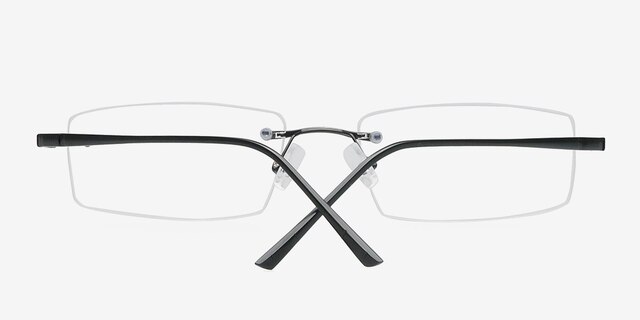 Bentlee Noir MétalMontures de lunettes de vue d'EyeBuyDirect, Vue Rapprochée