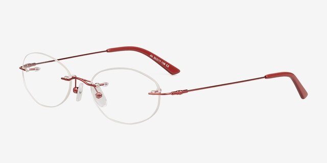 Ali Red MetalEyeglass Frames from EyeBuyDirect, Angle View