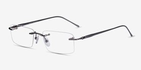 Pickering Gunmetal Métal Montures de lunettes de vue d'EyeBuyDirect, Vue d'Angle