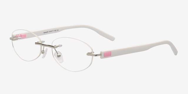 Kenai02 Silver MetalEyeglass Frames from EyeBuyDirect, Angle View