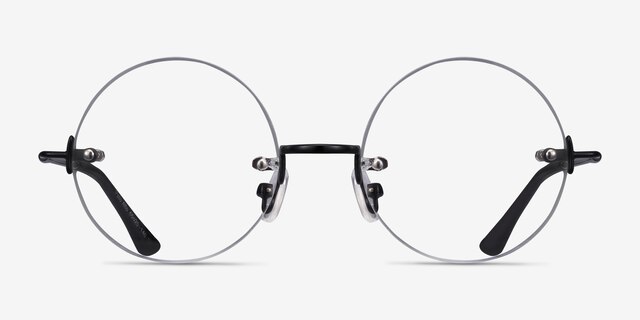 Palo Alto Black MetalEyeglass Frames from EyeBuyDirect, Front View