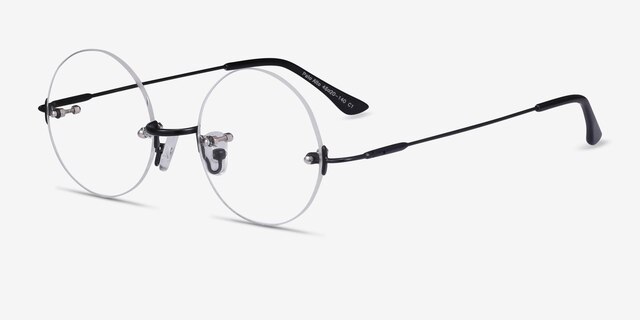Palo Alto Black MetalEyeglass Frames from EyeBuyDirect, Angle View