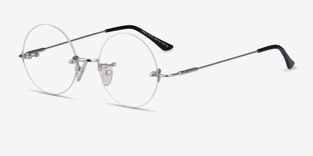 Palo Alto Argenté MétalMontures de lunettes de vue d'EyeBuyDirect, Vue d'Angle