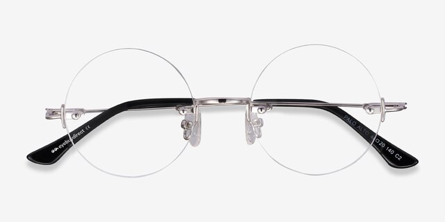 Palo Alto Argenté MétalMontures de lunettes de vue d'EyeBuyDirect, Vue Rapprochée