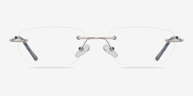 Melbourne Silver MetalEyeglass Frames from EyeBuyDirect, Front View