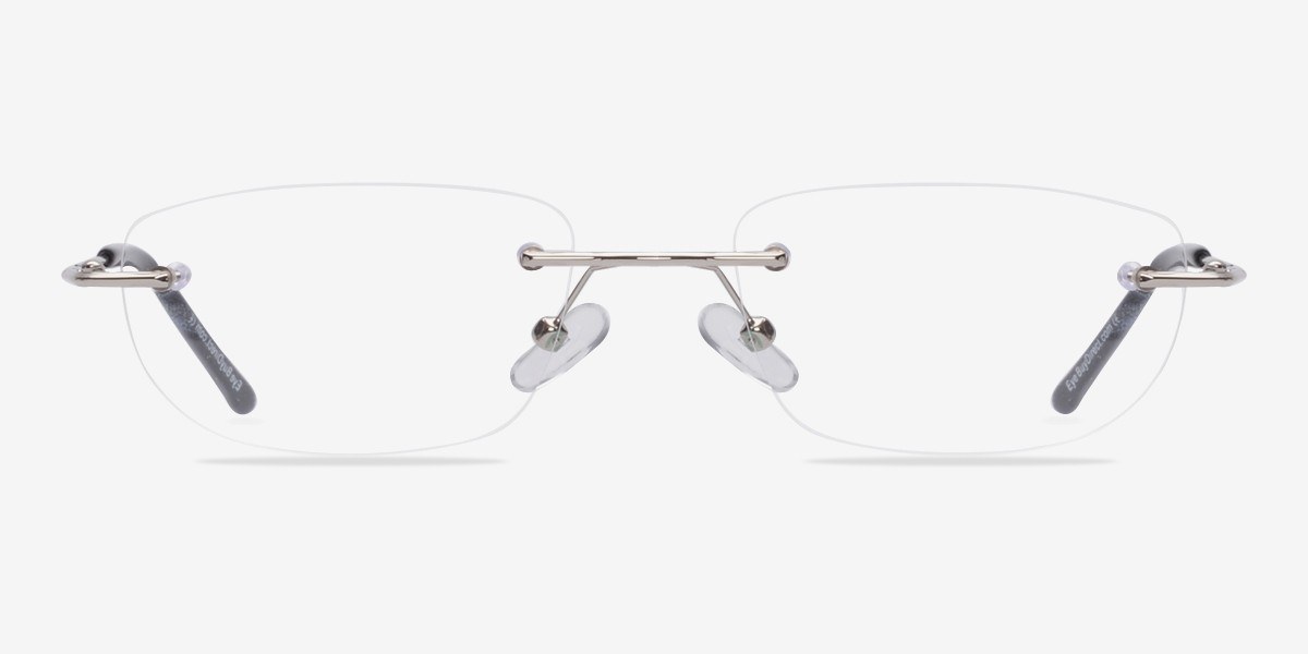 Melbourne Rectangle Silver Rimless Eyeglasses Eyebuydirect