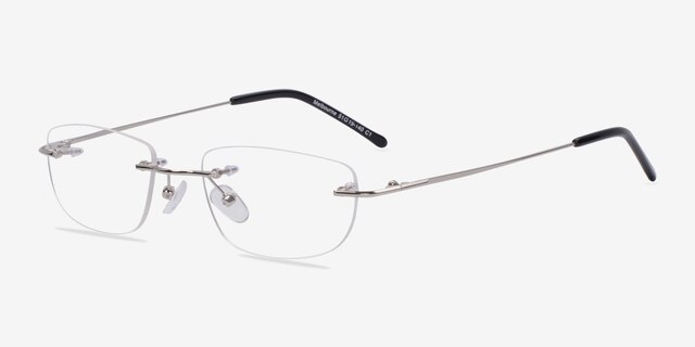 Melbourne Silver MetalEyeglass Frames from EyeBuyDirect, Angle View