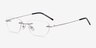 Melbourne Silver MetalEyeglass Frames from EyeBuyDirect, Angle View