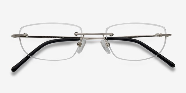 Melbourne Silver MetalEyeglass Frames from EyeBuyDirect, Closed View