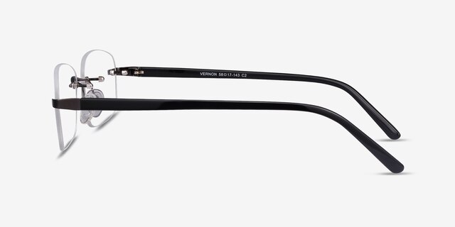 Vernon Gunmetal Acetate-metalEyeglass Frames from EyeBuyDirect, Side View