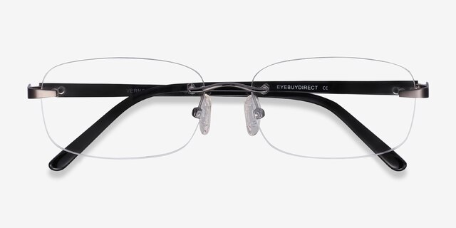 Vernon Gunmetal Acetate-metalEyeglass Frames from EyeBuyDirect, Closed View