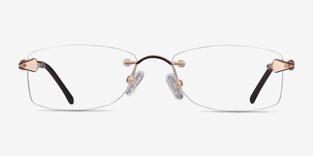 Rivet Golden & Brown MétalMontures de lunettes de vue d'EyeBuyDirect, Vue de Face
