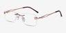 Rivet Golden & Brown MétalMontures de lunettes de vue d'EyeBuyDirect, Vue d'Angle