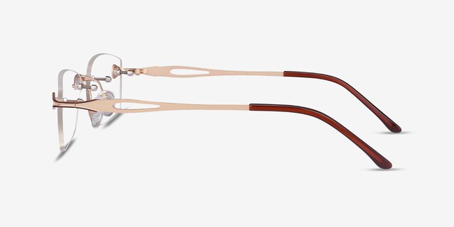 Rivet Golden & Brown MétalMontures de lunettes de vue d'EyeBuyDirect, Vue de Côté