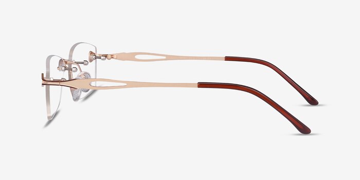 Rivet Golden/Brown Métal Montures de lunettes de vue d'EyeBuyDirect
