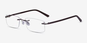 Edison Brun Métal Montures de lunettes de vue d'EyeBuyDirect, Vue d'Angle