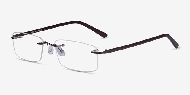 Edison Brun MétalMontures de lunettes de vue d'EyeBuyDirect, Vue d'Angle