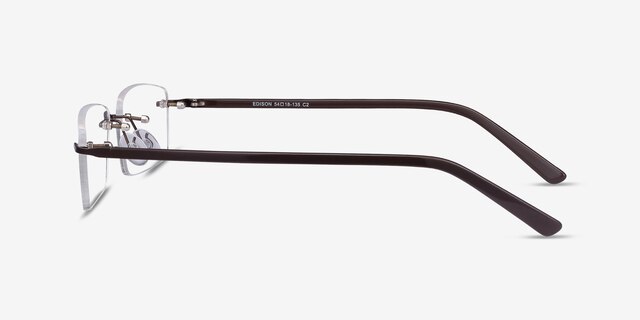 Edison Brun MétalMontures de lunettes de vue d'EyeBuyDirect, Vue de Côté