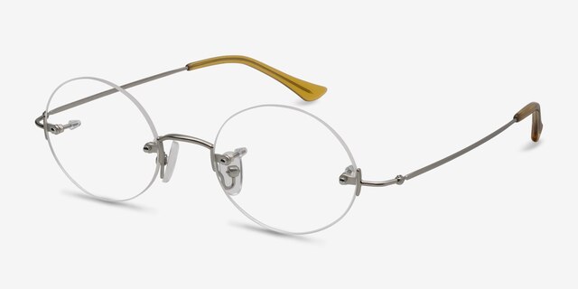 Silver Line Silver MétalMontures de lunettes de vue d'EyeBuyDirect, Vue d'Angle