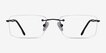 Woodrow Black MetalEyeglass Frames from EyeBuyDirect, Front View