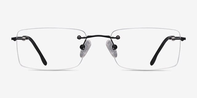 Woodrow Black MetalEyeglass Frames from EyeBuyDirect, Front View