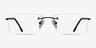 Woodrow Black MetalEyeglass Frames from EyeBuyDirect, Front View