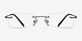 South Rectangle Gunmetal Rimless Eyeglasses | EyeBuyDirect