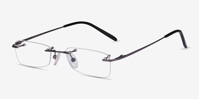 South Gunmetal MétalMontures de lunettes de vue d'EyeBuyDirect, Vue d'Angle