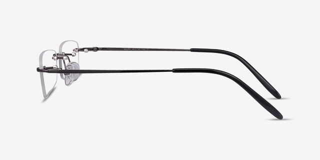 South Gunmetal MétalMontures de lunettes de vue d'EyeBuyDirect, Vue de Côté