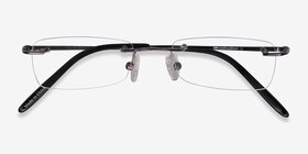 South  Gunmetal  Métal Montures de lunettes de vue d'EyeBuyDirect, Vue Rapprochée