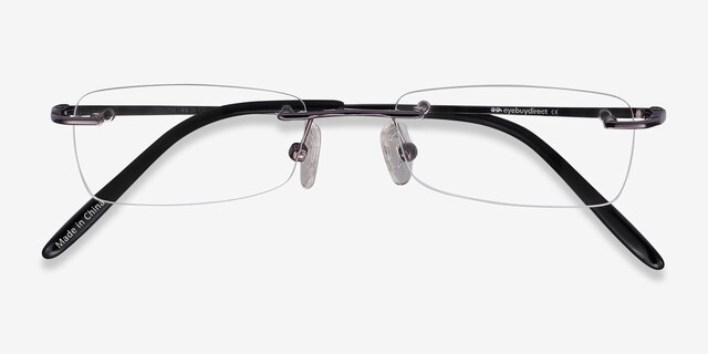 South Gunmetal MétalMontures de lunettes de vue d'EyeBuyDirect, Vue Rapprochée