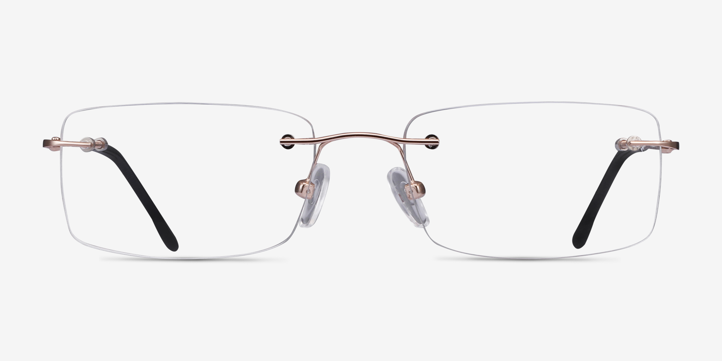 Woodrow Rectangle Golden Rimless Eyeglasses Eyebuydirect 