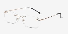 Woodrow  Golden  Métal Montures de lunettes de vue d'EyeBuyDirect, Vue d'Angle