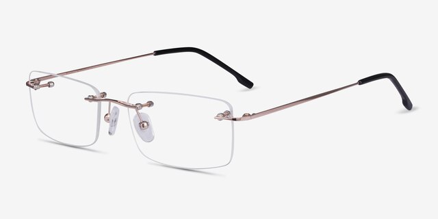 Woodrow Golden MétalMontures de lunettes de vue d'EyeBuyDirect, Vue d'Angle