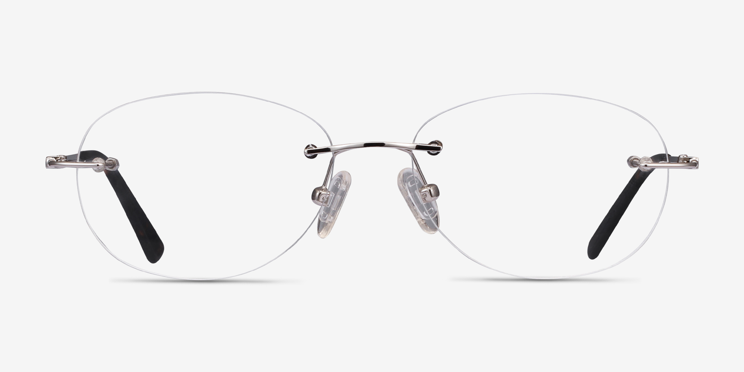 Market Oval Silver Rimless Eyeglasses Eyebuydirect