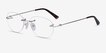 Market Silver MetalEyeglass Frames from EyeBuyDirect, Angle View