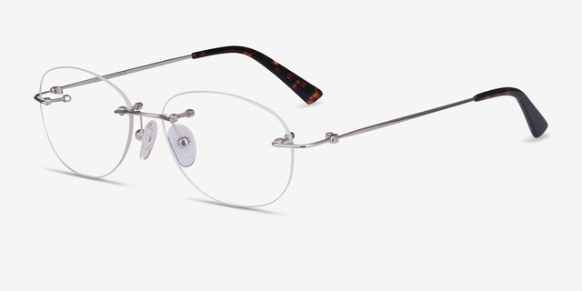 Market Silver MetalEyeglass Frames from EyeBuyDirect, Angle View
