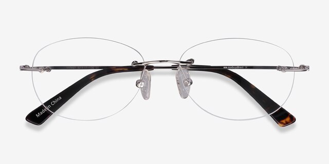 Market Silver MetalEyeglass Frames from EyeBuyDirect, Closed View