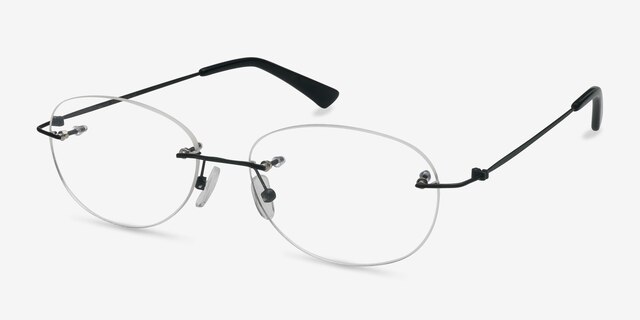 Market Black MetalEyeglass Frames from EyeBuyDirect, Angle View
