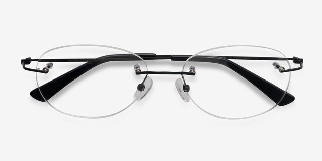 Market Black MetalEyeglass Frames from EyeBuyDirect, Closed View
