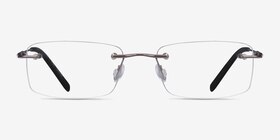 Dimension Gunmetal Titanium Montures de lunettes de vue d'EyeBuyDirect, Vue de Face