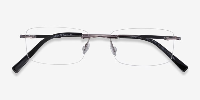Dimension Gunmetal TitaniumEyeglass Frames from EyeBuyDirect, Closed View
